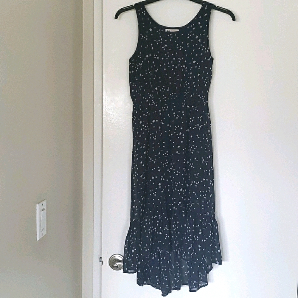H&M long dark blue dress with silver stars 🌟